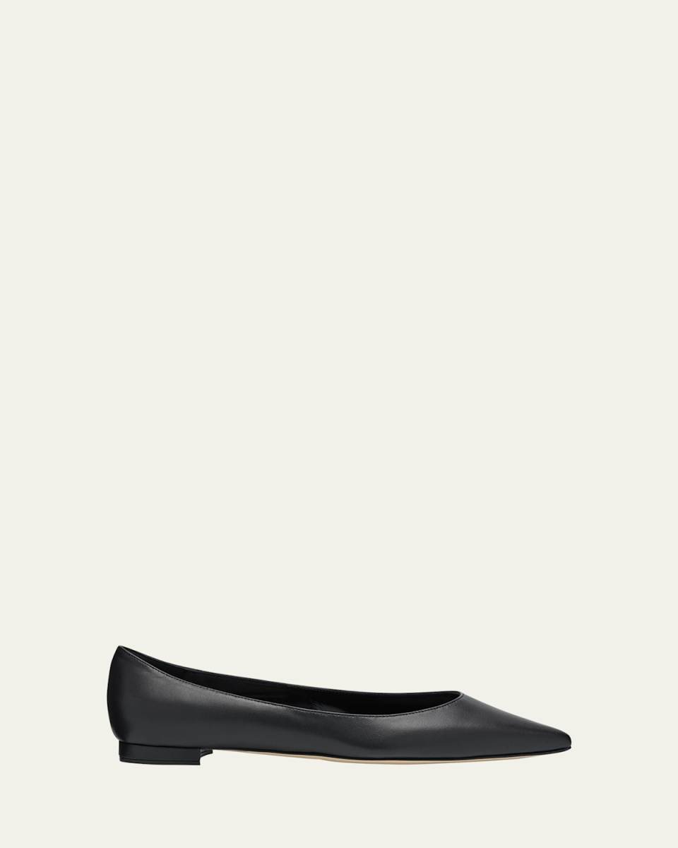 Gala Lambskin Point-Toe Ballerina Flats